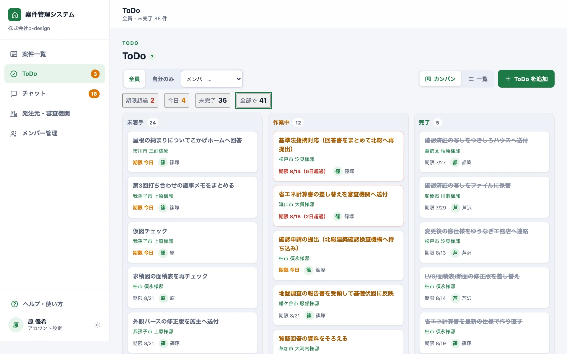 ToDo の画面